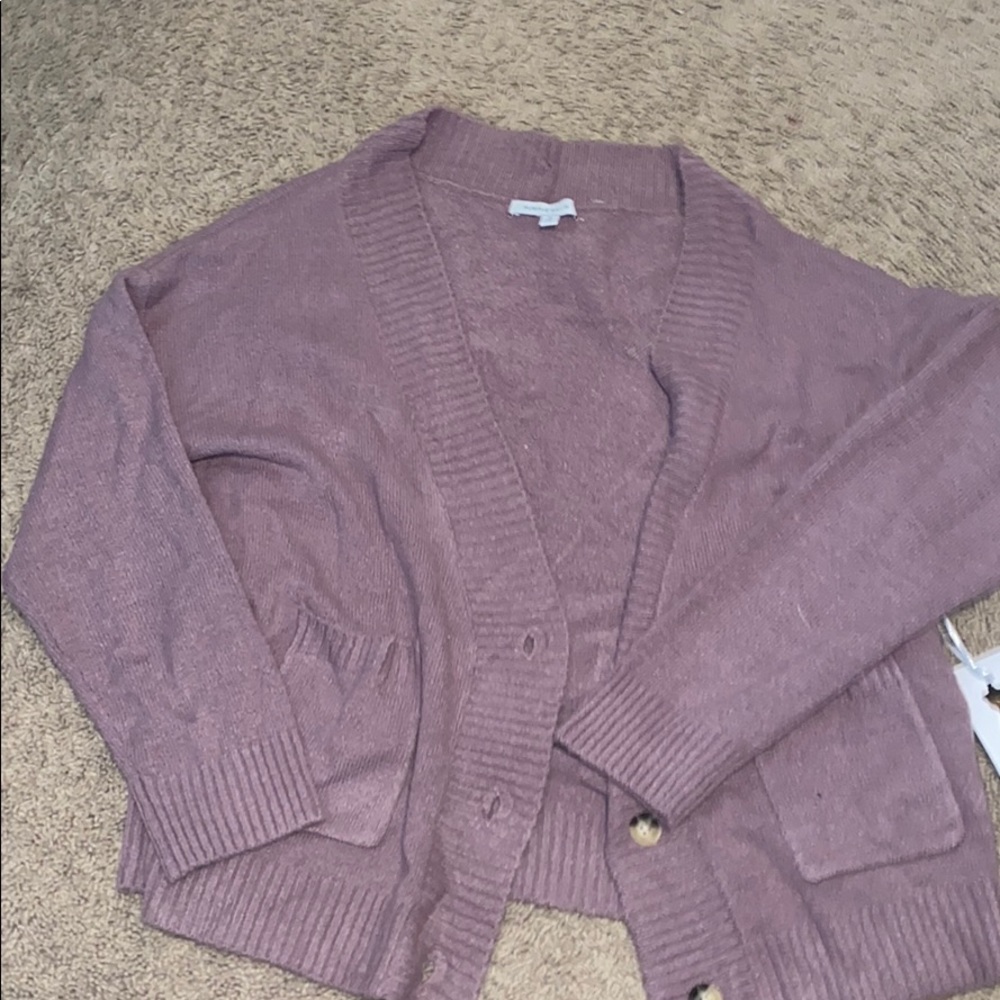 Plum colored cardigan